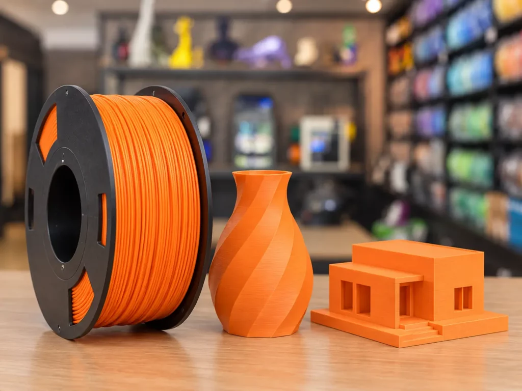 Bobine de filament PLA imprimé en vase et figurine