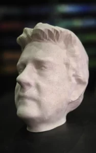 Visage d'homme modélisé à partir de photographies