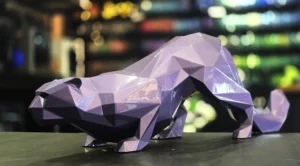 Panthère géométrique décorative imprimée en 3D